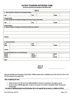 Enf 2240b Reporting  Form