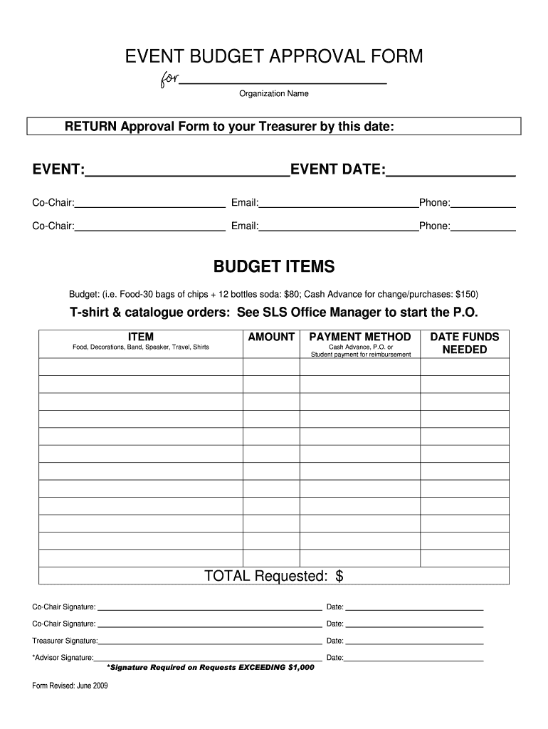 Budget Approval Form