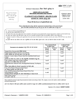 Sbi Deceased Claim Form Filled Sample