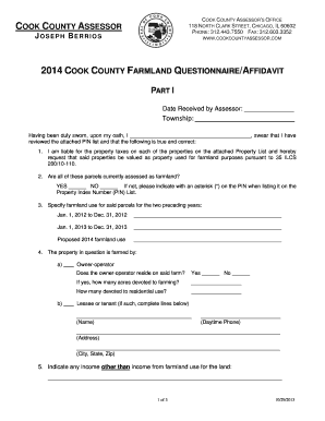 Farm Affidavit Cook County Assessor&amp;#39;s Office  Form