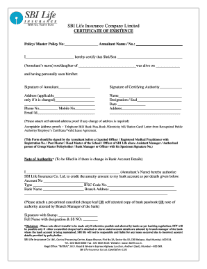 Sbi Life Certificate Form