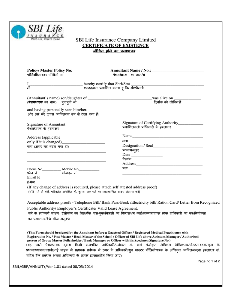 life certificate pdf download