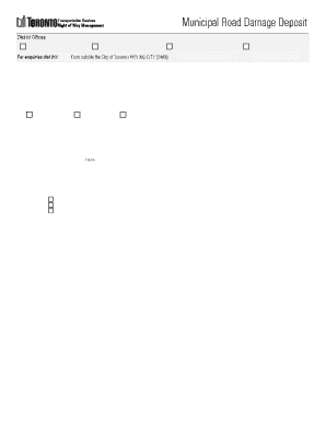 Municipal Road Damage Deposit  Form