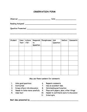 Socratic Seminar Template  Form