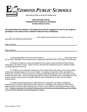 District Permission Form Edmond Public Schools