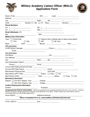 West Point Application  Form