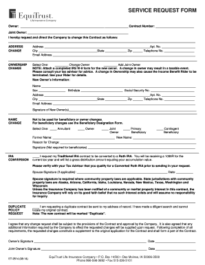 Equuitrust Service Request Form