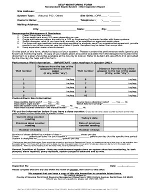 Sonoma County Septic Self Monitoring Form