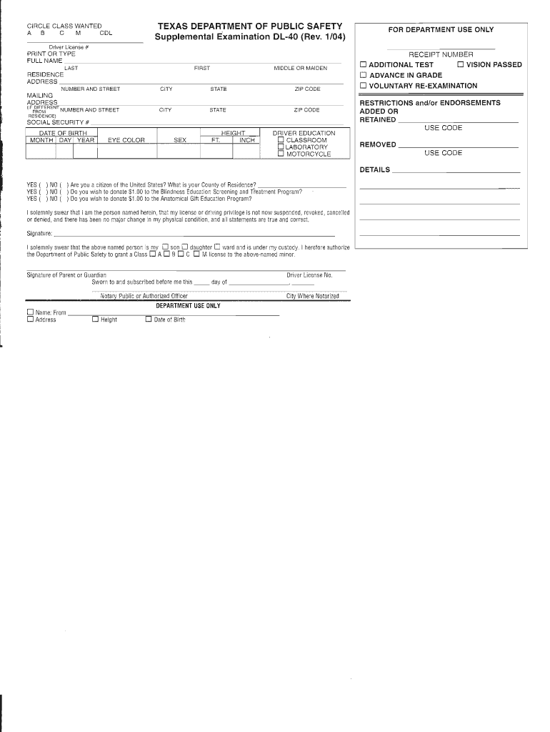 Dl 40 Form