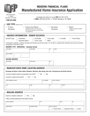 Printable Insurance Applications  Form