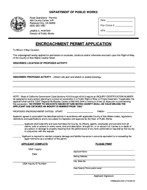  San Mateo County Encroachment Permit 2010