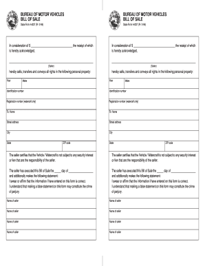 Bureau of Motor Vehicles Bill of Sale AutoCrisis Com  Form