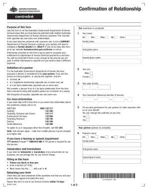 Confirmation and Acceptance of Relationship  Form