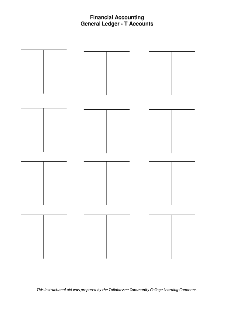 T Account Template  Form