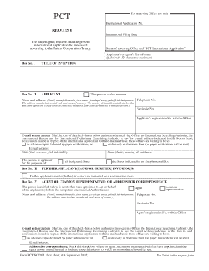  PCT RO101 Request WIPO Wipo 2012