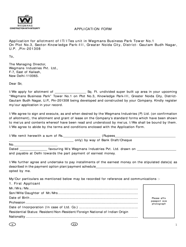 Wegmans Application PDF  Form