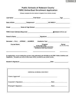 Psrc Online  Form