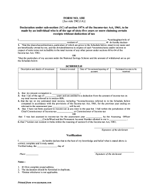 Taxmann Form 15h Online Fillable Forms