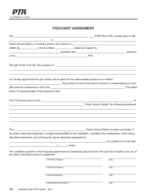  Fiduciary Agreement Template 2011