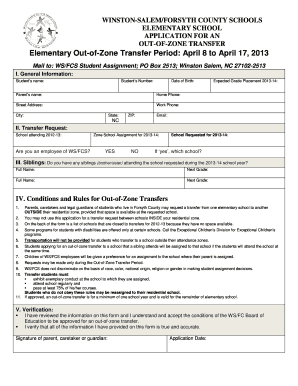 Wsfcs Transfer Form