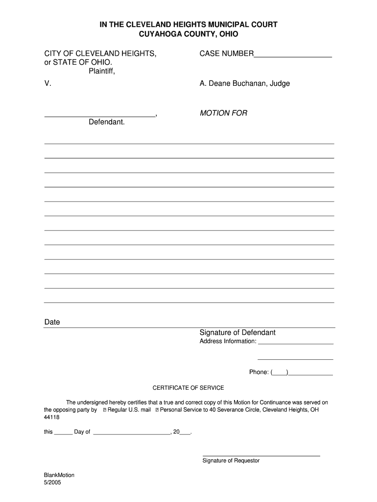 Blank Court Motion Forms