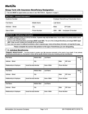 Beneficiary Form