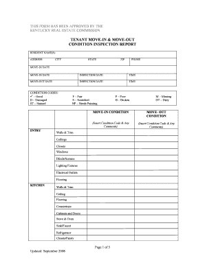 SAMPLE MOVE in OUT INSPECTION REPORT Krec Ky  Form