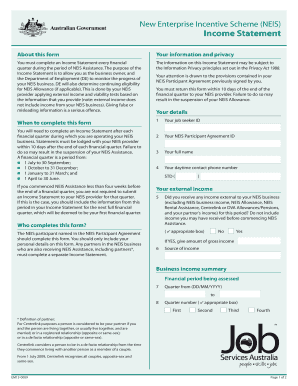 NEIS Income Statement Form About Training Abouttraining Edu