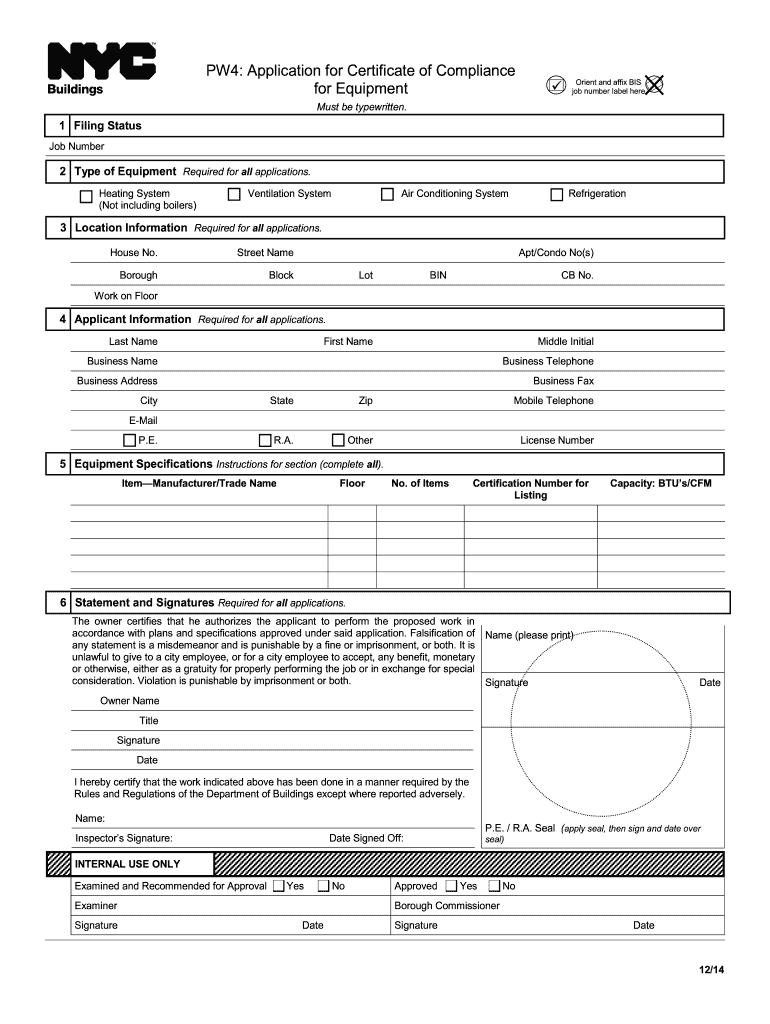  PW4  Equipment Use ApplicationPermit  New York  Home Nyc 2014