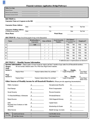 Peace Health Financial Assistance Application  Form