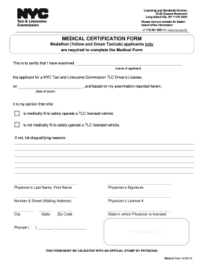 Medical Certification Form