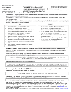 United Healthcare Dependent Care Reimbursement Form City of Dallas