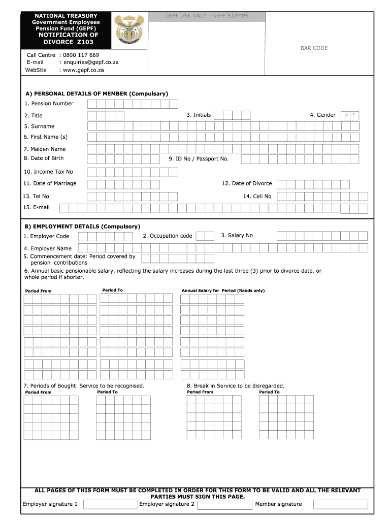 Divorce Papers  Form