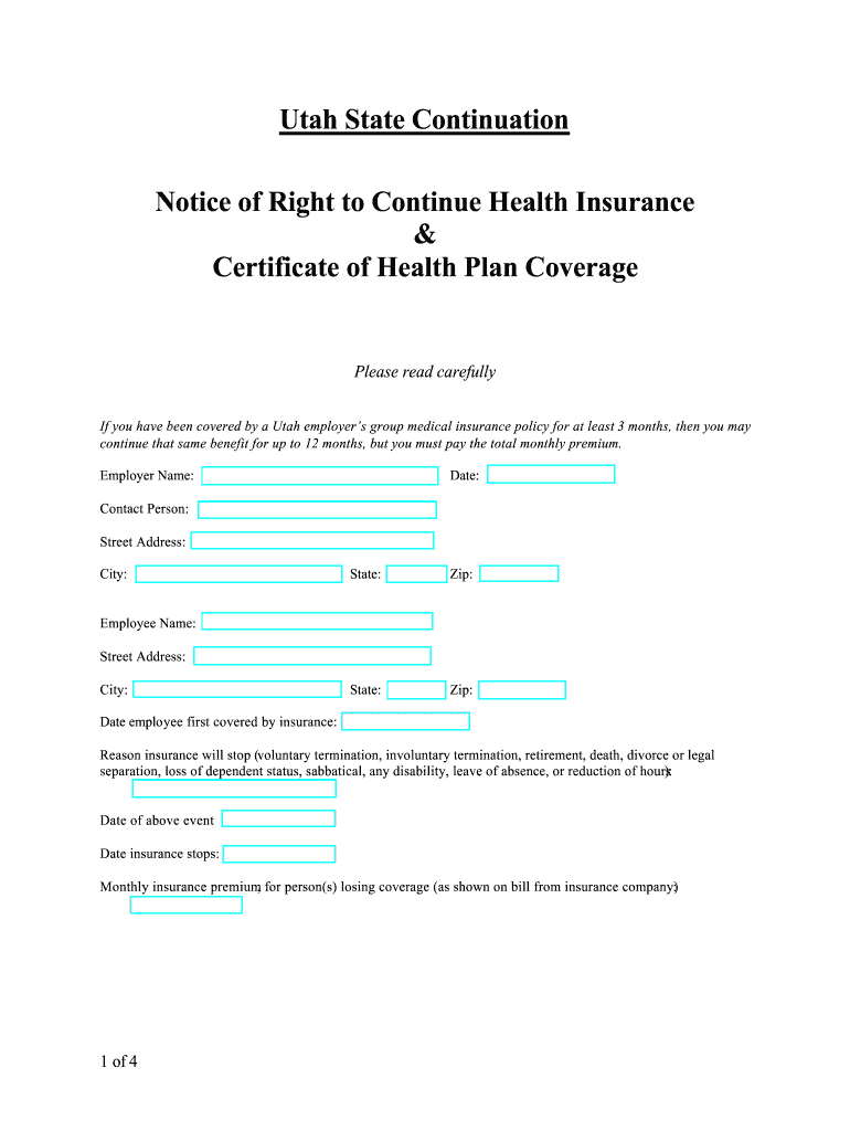 Utah State Continuation  Form