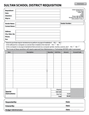 School Requisition Form