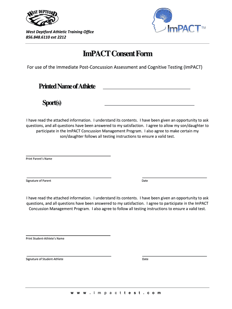 Get and Sign Page 9 Individual ImPACT Consent Form