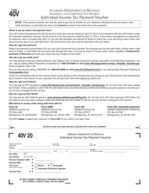 40V FORM a D R I C T D Indiv Idual Income Tax Payme Nt Revenue Alabama