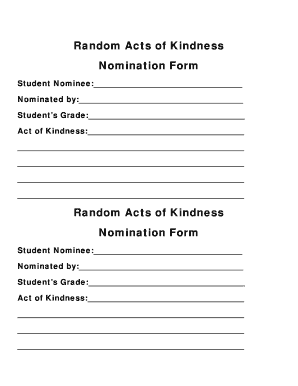Kindness Nomination Form