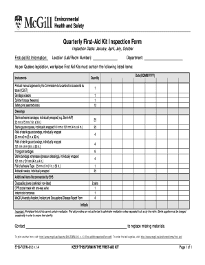 Form First Aid Inspection