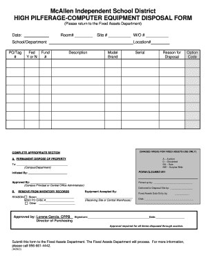 Computer Disposal Form