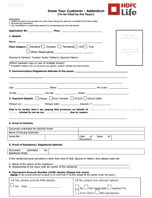 To Download the KYC Form HDFC Life