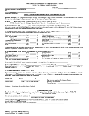 Pinellas County Indigent Transcript Request Form