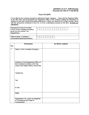 Sample Fc Gpr Form