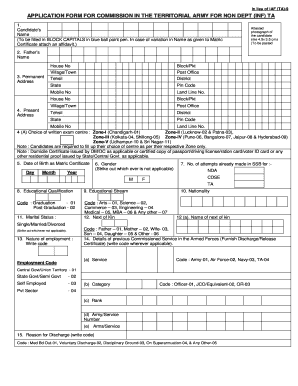 Iaf Ta 9 Revised Part 1  Form