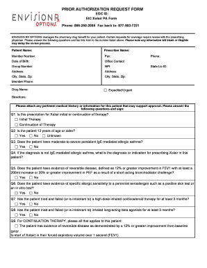 PRIOR AUTHORIZATION REQUEST FORM EOC ID EIC PA