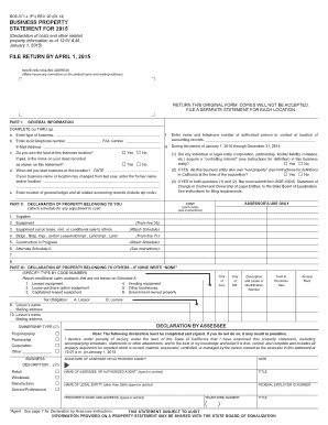 BUSINESS PROPERTY STATEMENT for County of Monterey  Form