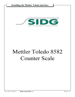 Mettler Toledo Model 8582 Instructions  Form