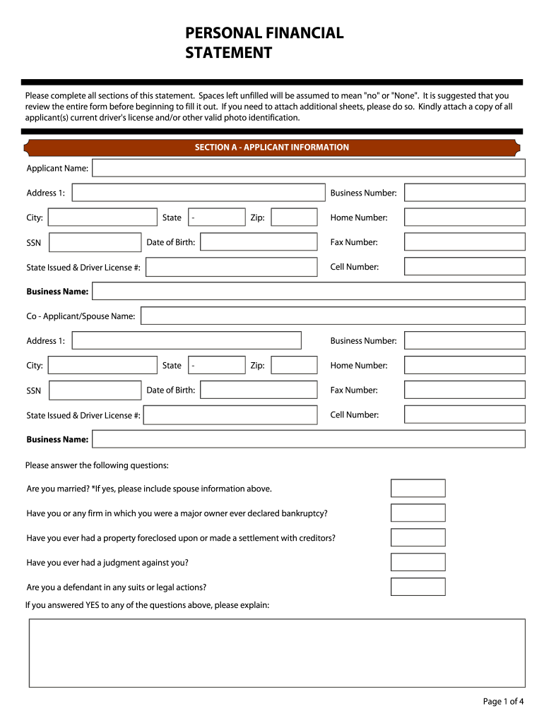 Financial Statement Form Bloom Commercial Real Estate