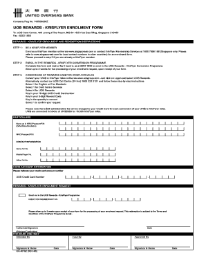 Krisflyer Enrolment  Form