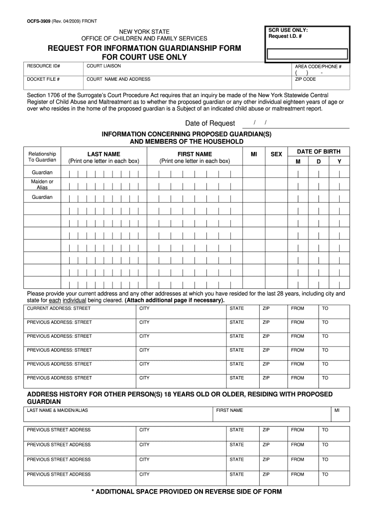 Ocfs 3909 Form